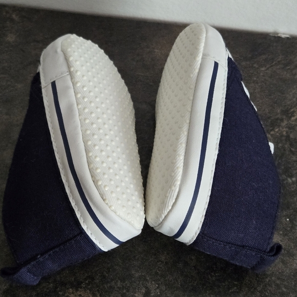 Patriots Baby Shoes Size 0-6 - Navy and White - Picture 6 of 12